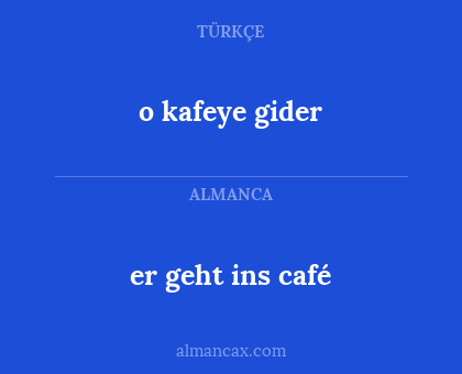 er geht ins café - o kafeye gider