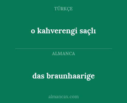 das braunhaarige - o kahverengi saçlı