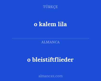 o bleistiftflieder - o kalem lila