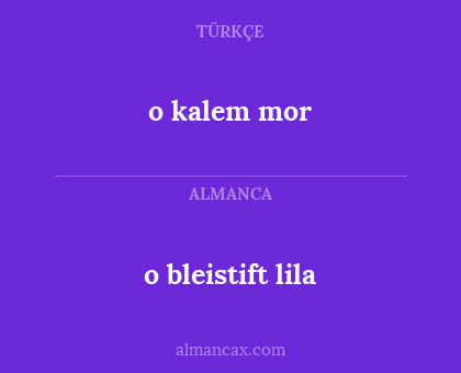 o kalem mor - o bleistift lila