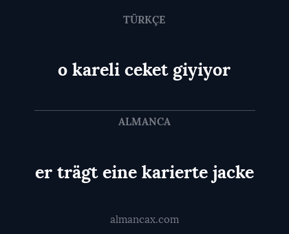 er trägt eine karierte jacke - o kareli ceket giyiyor
