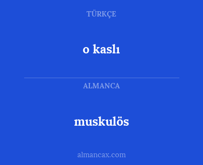 muskulös - o kaslı