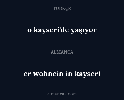 er wohnein in kayseri - o kayseri'de yaşıyor
