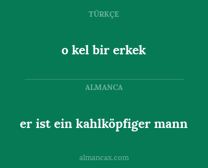 o kel bir erkek - er ist ein kahlköpfiger mann