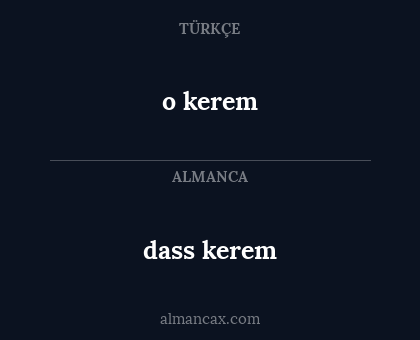 dass kerem - o kerem