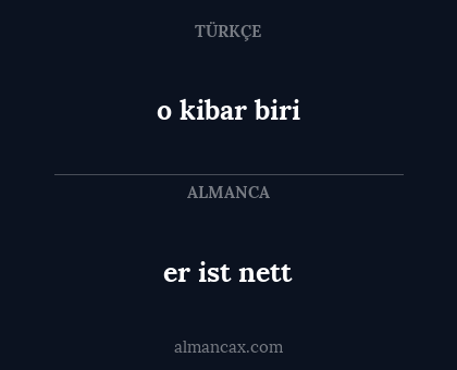 er ist nett - o kibar biri