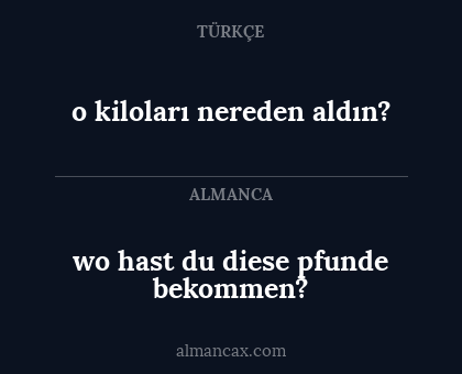 wo hast du diese pfunde bekommen? - o kiloları nereden aldın?