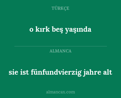 sie ist fünfundvierzig jahre alt - o kırk beş yaşında