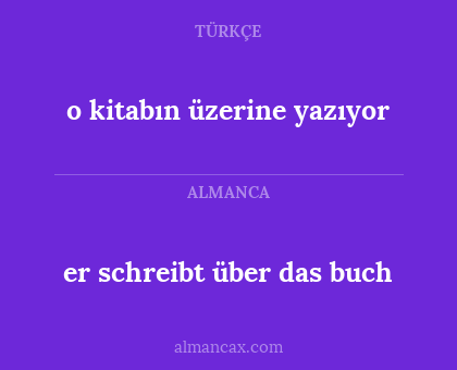 er schreibt über das buch - o kitabın üzerine yazıyor