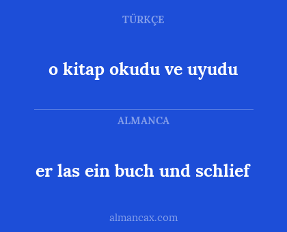 o kitap okudu ve uyudu - er las ein buch und schlief
