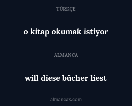 will diese bücher liest - o kitap okumak istiyor