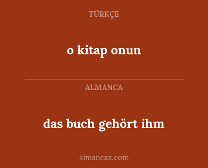o kitap onun - das buch gehört ihm