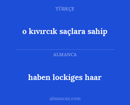 o kıvırcık saçlara sahip - haben lockiges haar