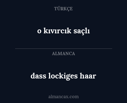 dass lockiges haar - o kıvırcık saçlı