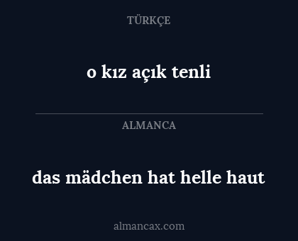 o kız açık tenli - das mädchen hat helle haut