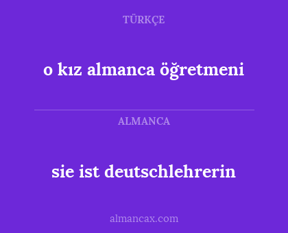 o kız almanca öğretmeni - sie ist deutschlehrerin