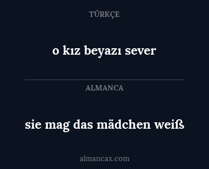 o kız beyazı sever - sie mag das mädchen weiß