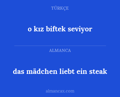das mädchen liebt ein steak - o kız biftek seviyor