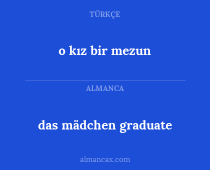 das mädchen graduate - o kız bir mezun