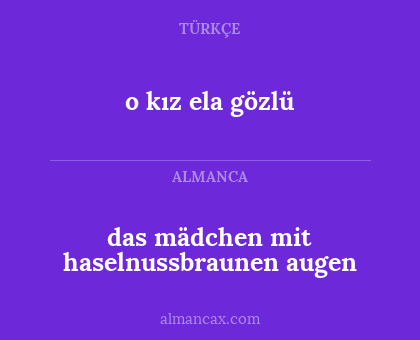 o kız ela gözlü - das mädchen mit haselnussbraunen augen