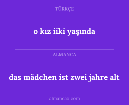 das mädchen ist zwei jahre alt - o kız iiki yaşında