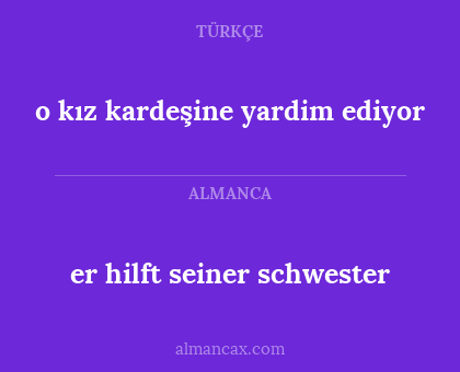 o kız kardeşine yardim ediyor - er hilft seiner schwester