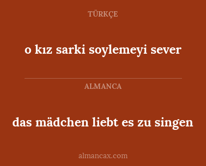 das mädchen liebt es zu singen - o kız sarki soylemeyi sever
