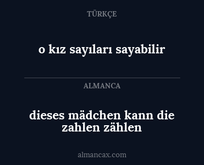 dieses mädchen kann die zahlen zählen - o kız sayıları sayabilir