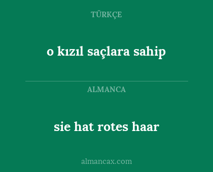 sie hat rotes haar - o kızıl saçlara sahip
