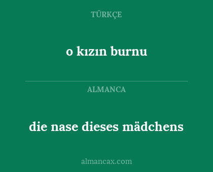 die nase dieses mädchens - o kızın burnu