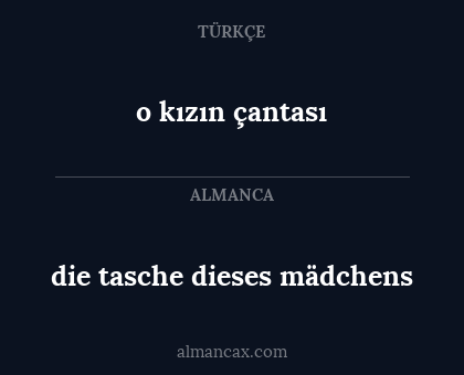o kızın çantası - die tasche dieses mädchens