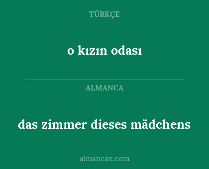 das zimmer dieses mädchens - o kızın odası