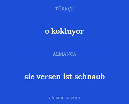 o kokluyor - sie versen ist schnaub