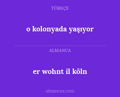 o kolonyada yaşıyor - er wohnt il köln