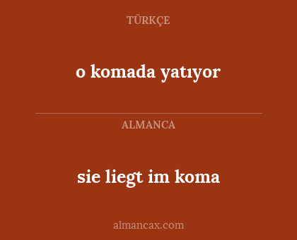 o komada yatıyor - sie liegt im koma