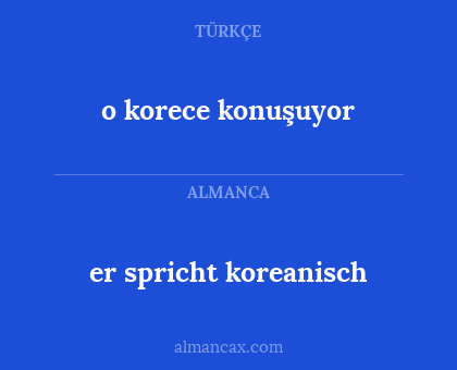 o korece konuşuyor - er spricht koreanisch