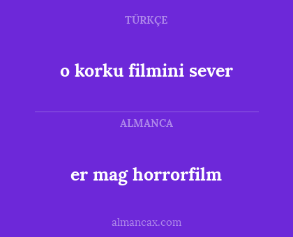 er mag horrorfilm - o korku filmini sever