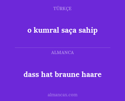 o kumral saça sahip - dass hat braune haare