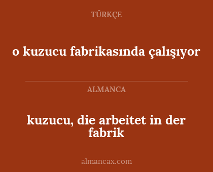 kuzucu, die arbeitet in der fabrik - o kuzucu fabrikasında çalışıyor