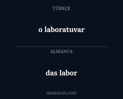 das labor - o laboratuvar