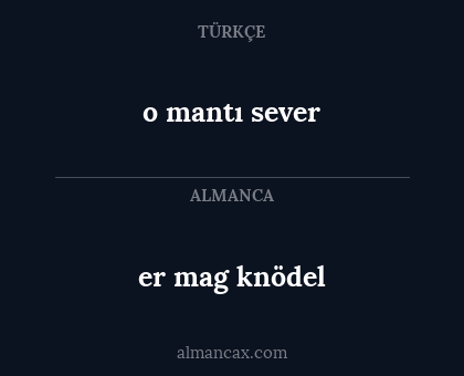 o mantı sever - er mag knödel