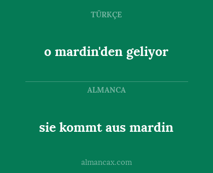 sie kommt aus mardin - o mardin'den geliyor