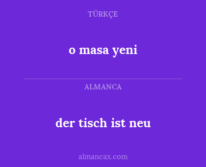 der tisch ist neu - o masa yeni