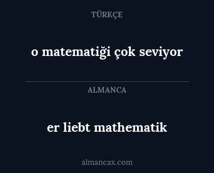 er liebt mathematik - o matematiği çok seviyor
