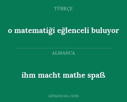 o matematiği eğlenceli buluyor - ihm macht mathe spaß