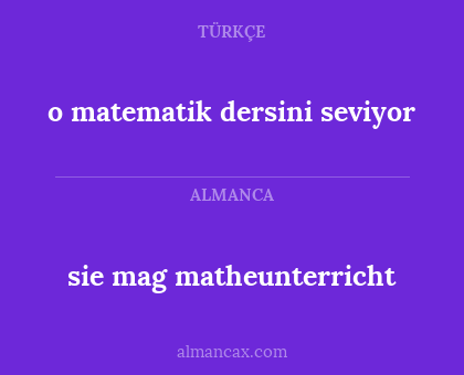sie mag matheunterricht - o matematik dersini seviyor