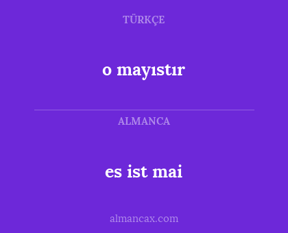 o mayıstır - es ist mai