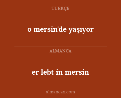 o mersin'de yaşıyor - er lebt in mersin