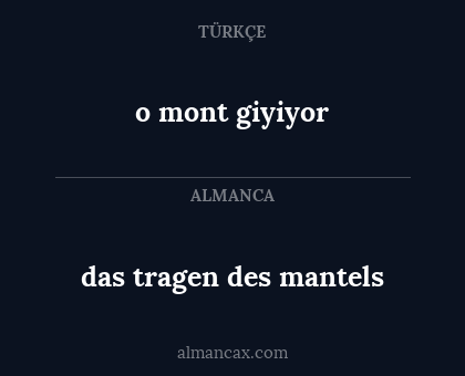 das tragen des mantels - o mont giyiyor