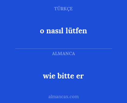 o nasıl lütfen - wie bitte er